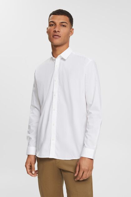 Sustainable cotton shirt, WHITE, overview