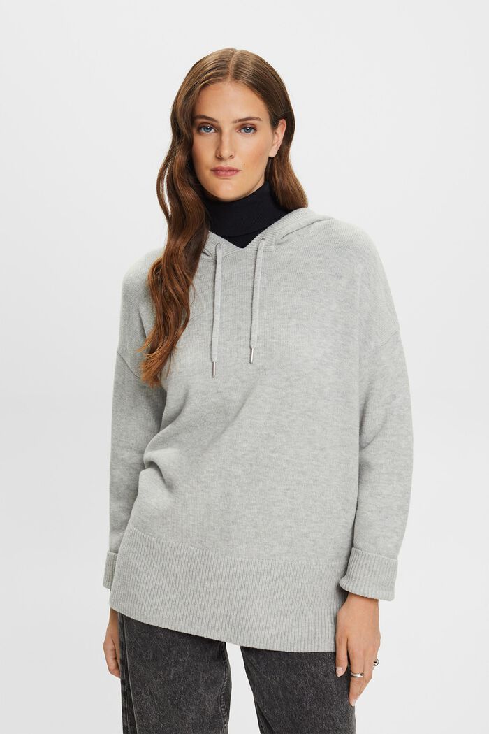 Sweater Hoodie, LIGHT GREY, detail image number 1