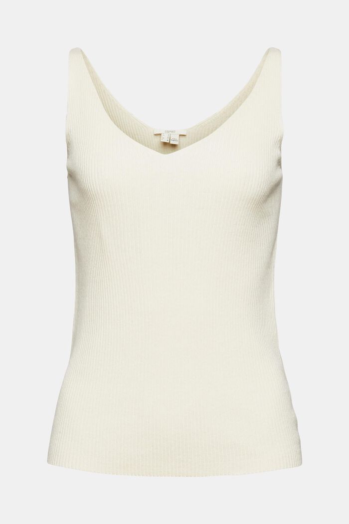 With linen: Top in a ribbed look