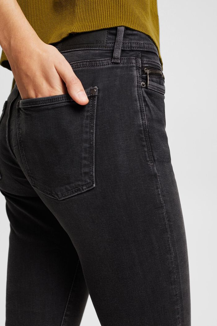 Straight leg stretch jeans, BLACK DARK WASHED, detail image number 4