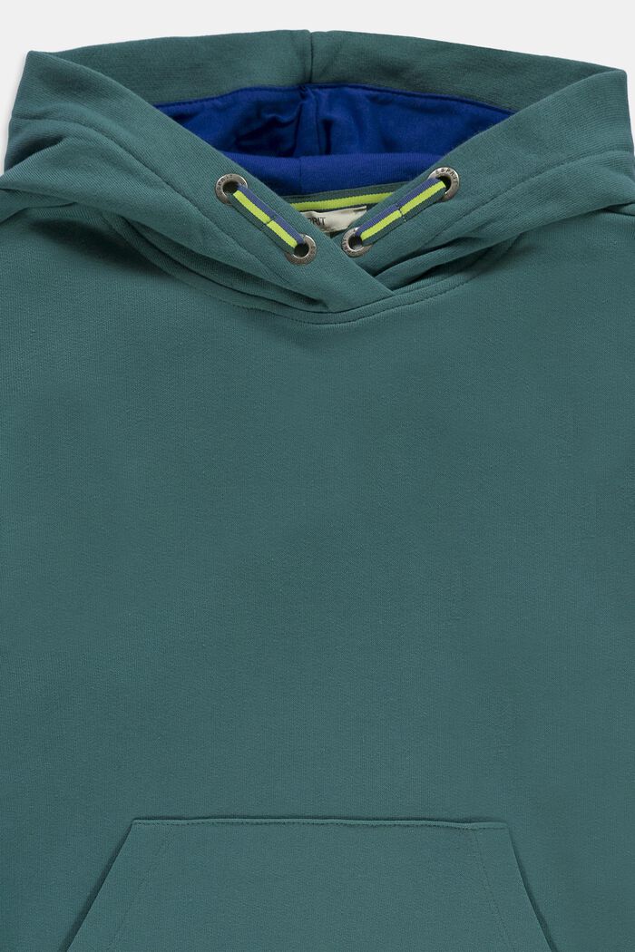 Cotton hoodie, TEAL GREEN, detail image number 2