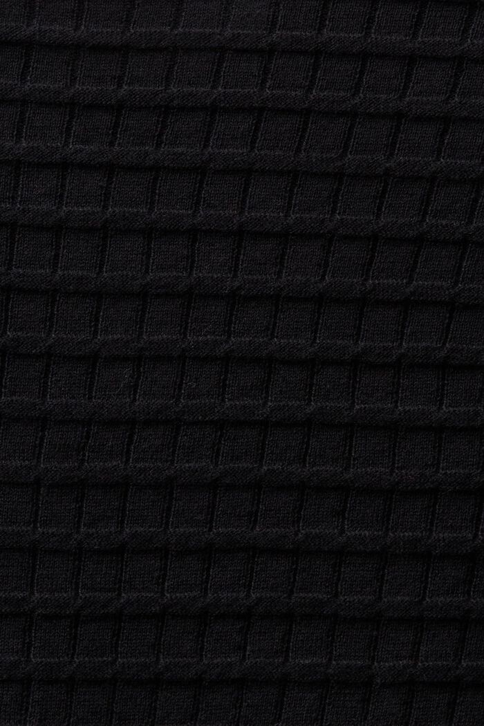 Structured Knit Sweater, BLACK, detail image number 5