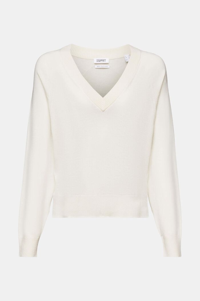 Cashmere V-Neck Sweater, ICE, detail image number 6