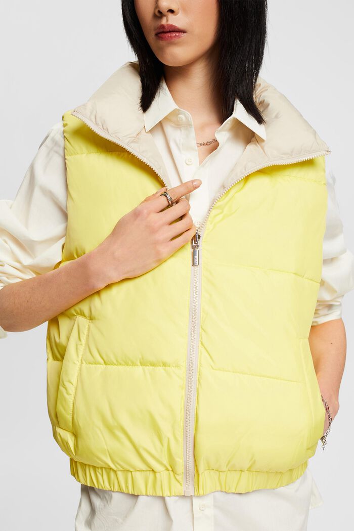 Reversible Puffer Vest, LIGHT YELLOW, detail image number 2
