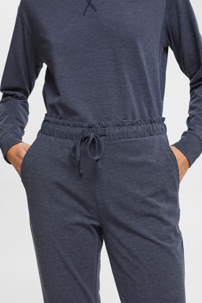 Jersey trousers with elasticated waistband, NAVY, detail image number 0