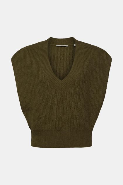 Sleeveless wool blend jumper