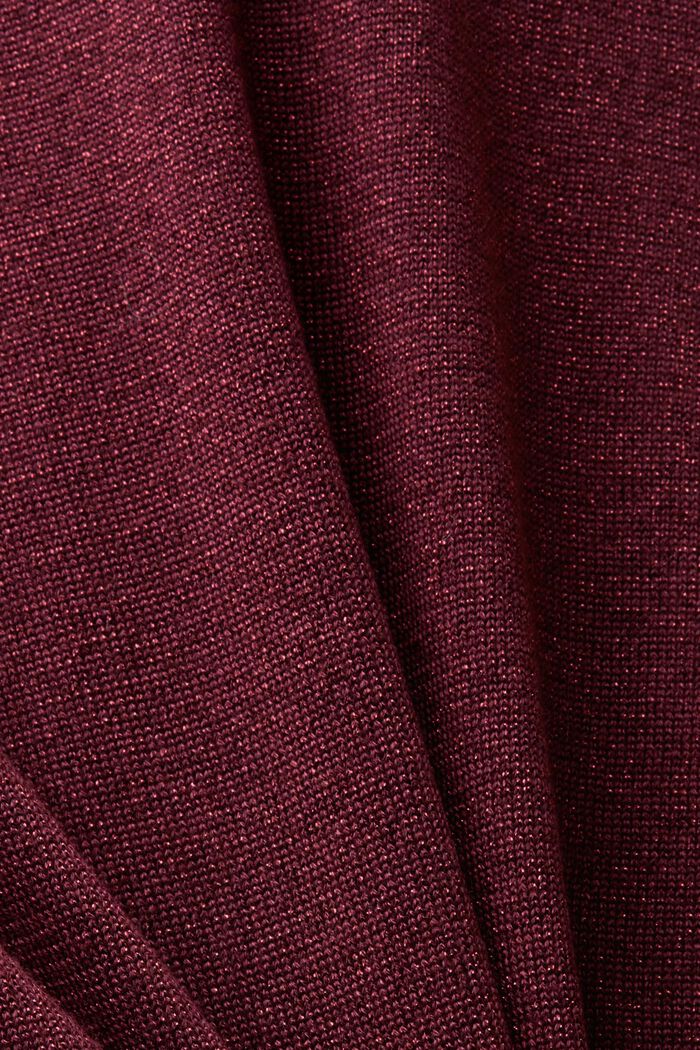 Sparkling Mockneck Sweater, BORDEAUX RED, detail image number 5