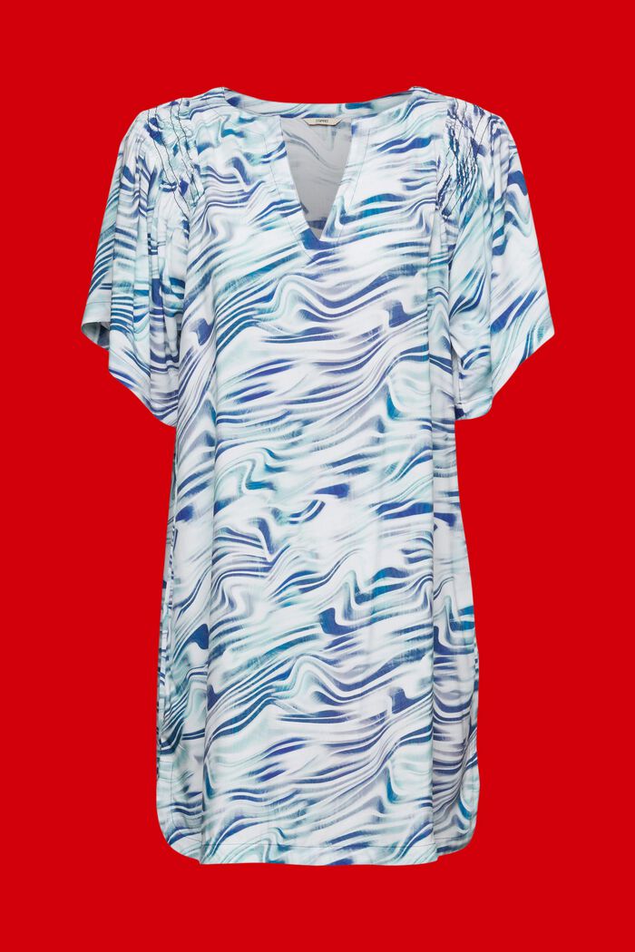 Tunic-style beach dress with all-over pattern, INK, detail image number 4