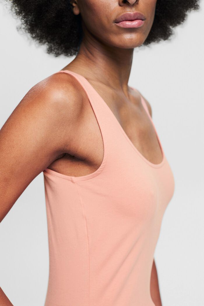 Organic cotton vest top, DUSTY NUDE, detail image number 0