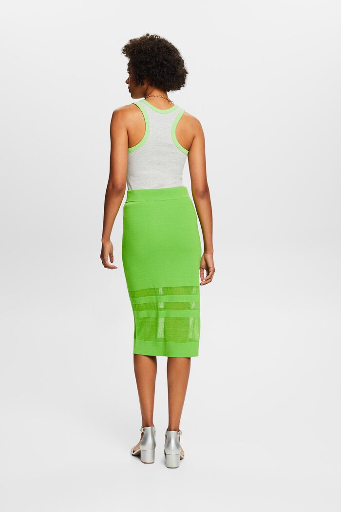 Linen-Blend Midi Skirt, CITRUS GREEN, detail image number 2