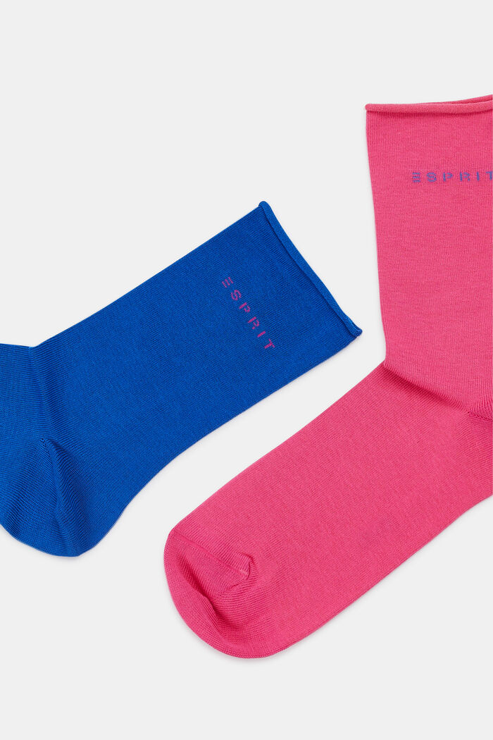 2-Pack Chunky Knit Socks, BLUE/PINK, detail image number 1