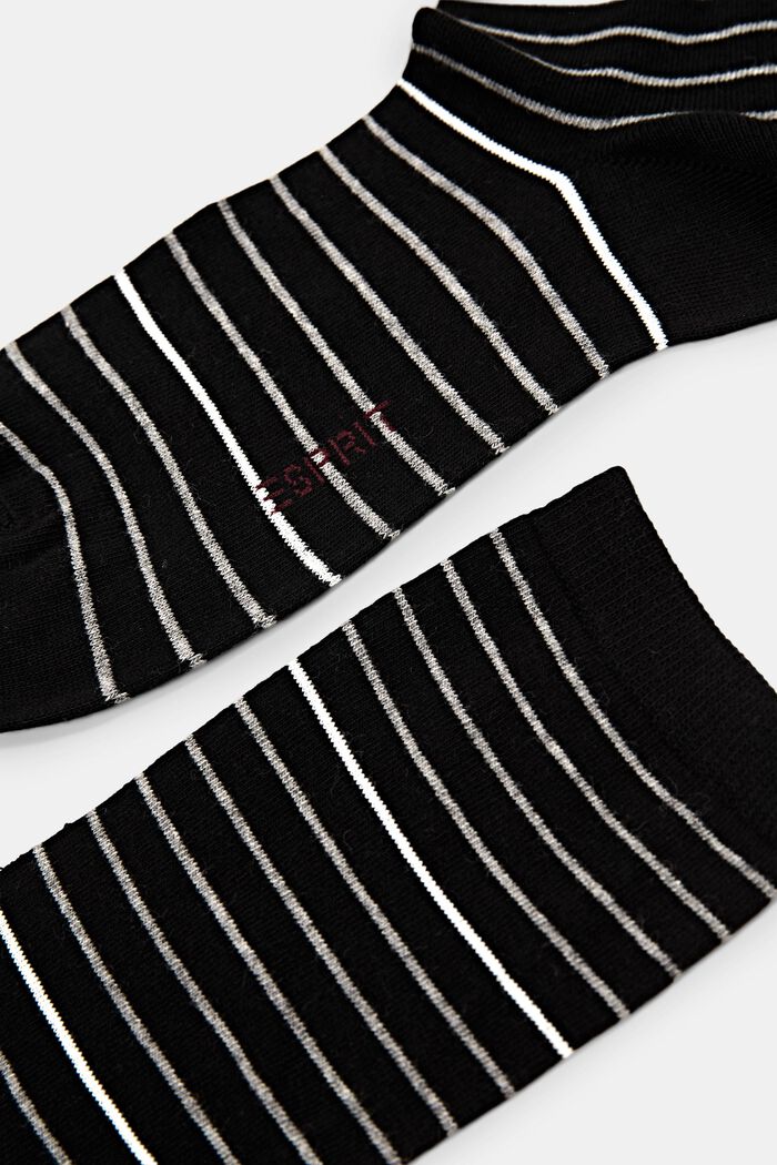 2-pack of striped socks, organic cotton, BLACK, detail image number 1