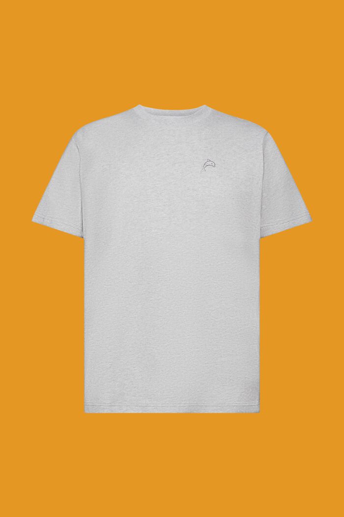 Cotton t-shirt with dolphin print, LIGHT GREY, detail image number 6