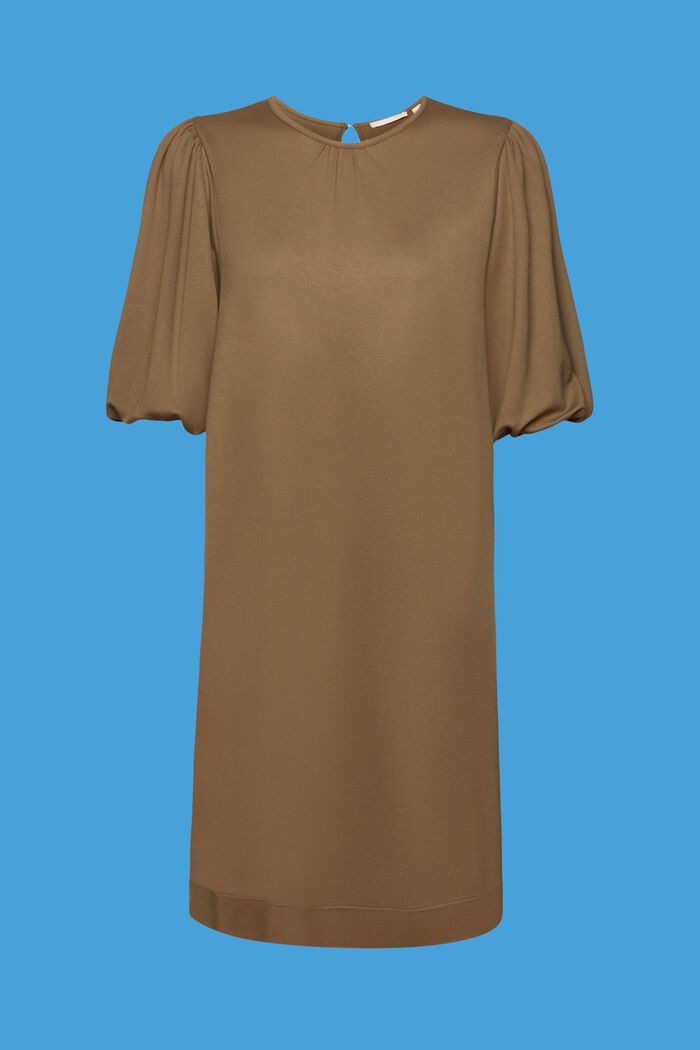 Volume sleeves mini dress, KHAKI GREEN, detail image number 6