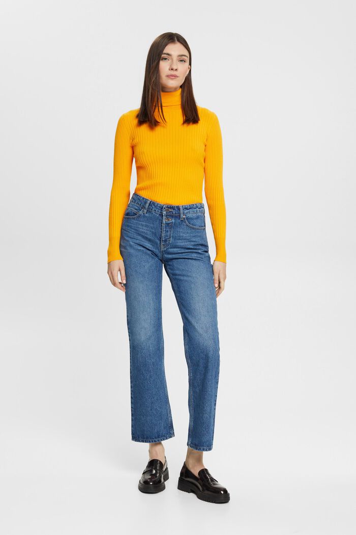 Mid-rise cropped flared stretch jeans
