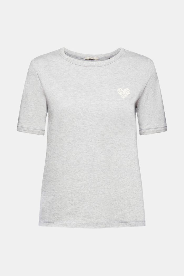 Cotton blend T-shirt, LENZING™ ECOVERO™, LIGHT GREY, detail image number 7
