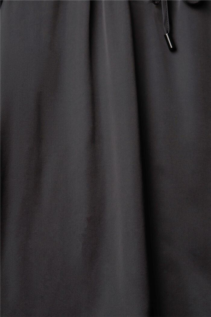 Satin ruffle collar blouse, LENZING™ ECOVERO™, BLACK, detail image number 1