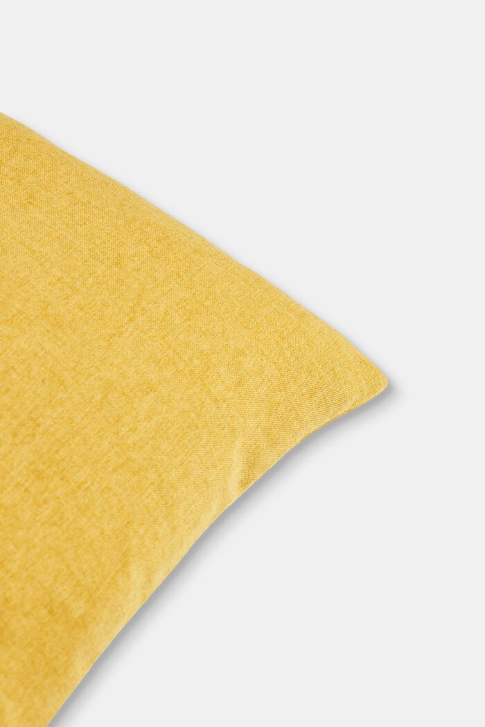 Mixed material cushion cover with micro-velvet, MUSTARD, detail image number 1