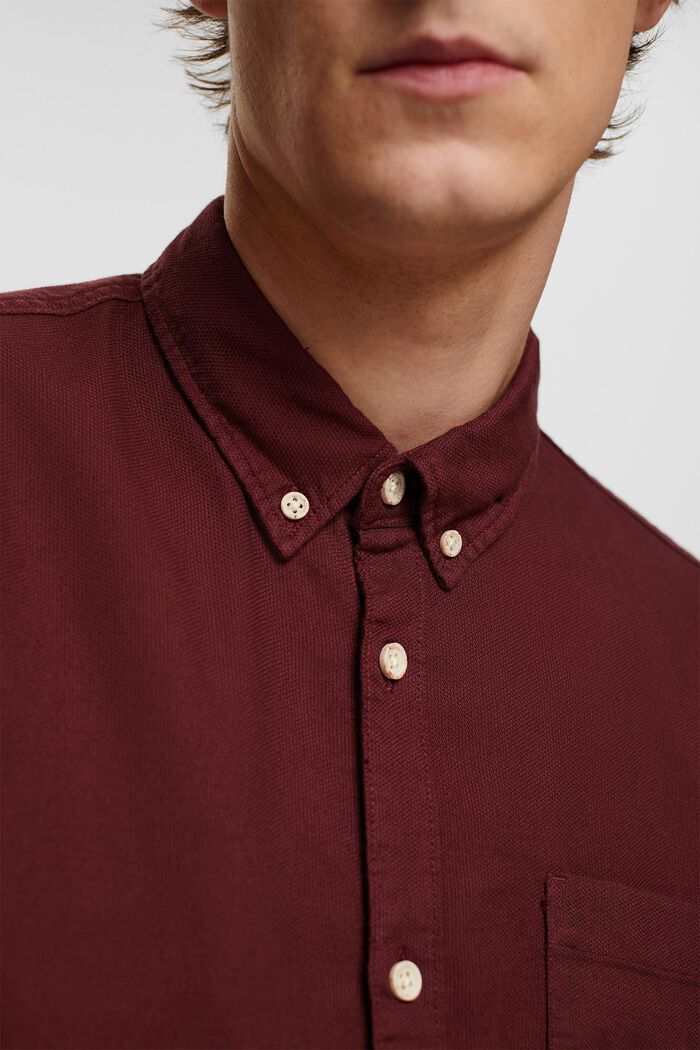 Button down cotton shirt, BORDEAUX RED, detail image number 2