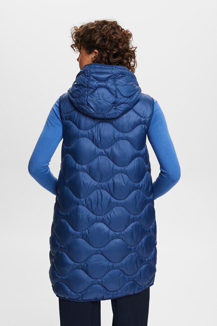 Recycled: longline quilted body warmer, GREY BLUE, detail image number 3
