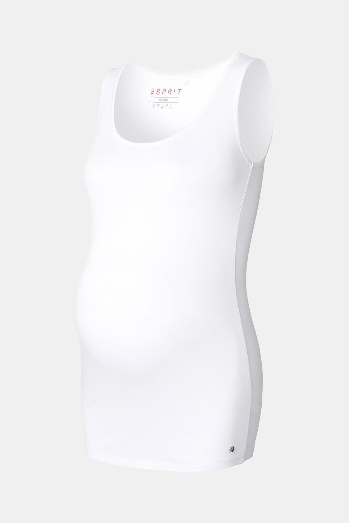 Stretch cotton vest, WHITE, detail image number 4