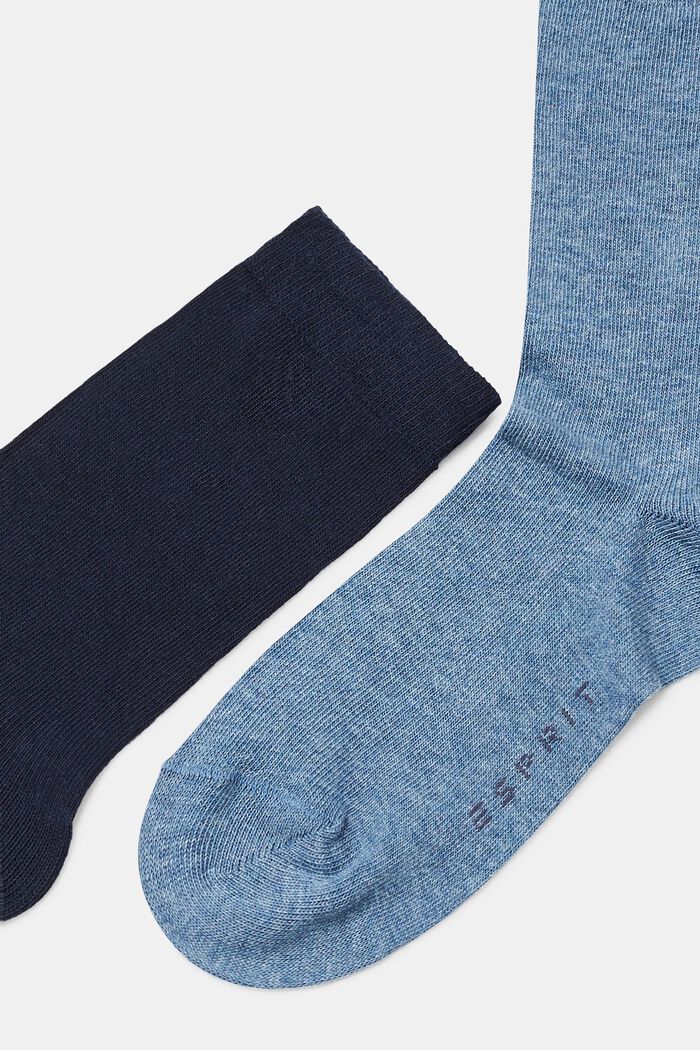 Five pack of plain-coloured socks, BLUE/GREY/WHITE, detail image number 1