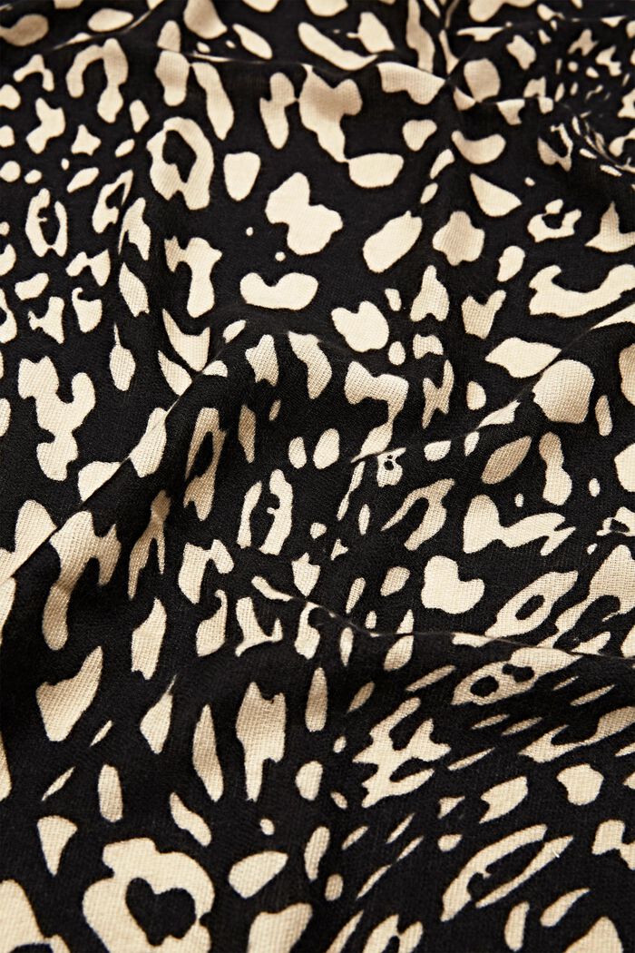 Recycled: leopard pattern scarf, BLACK, detail image number 2