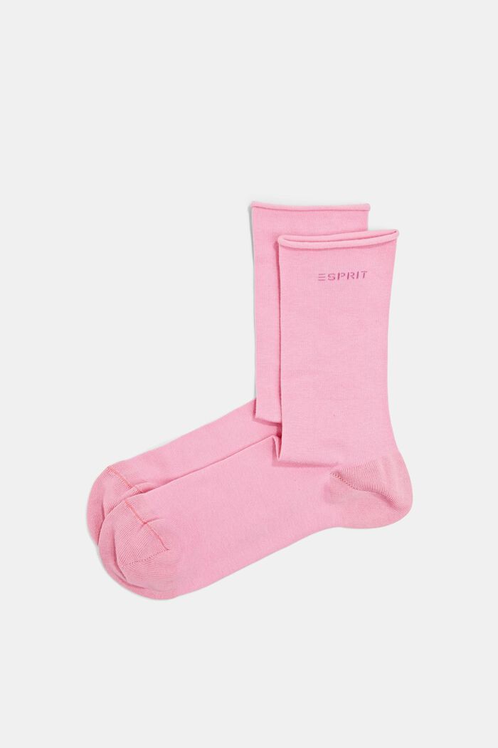 2-pack of sock with rolled edges, organic cotton, ORCHID, detail image number 0