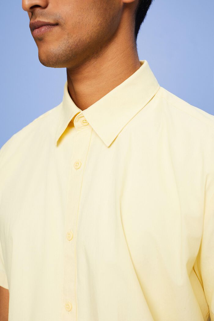 Short Sleeve Button Down Shirt, LIGHT YELLOW, detail image number 2