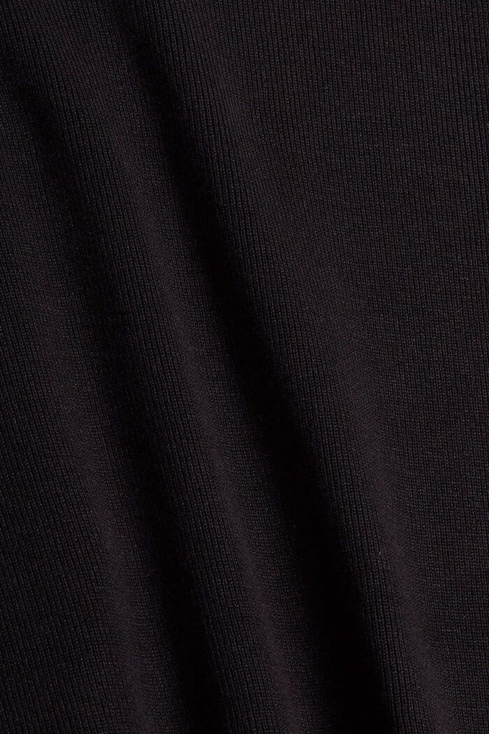 Knit dress with a belt, LENZING™ ECOVERO™, BLACK, detail image number 4