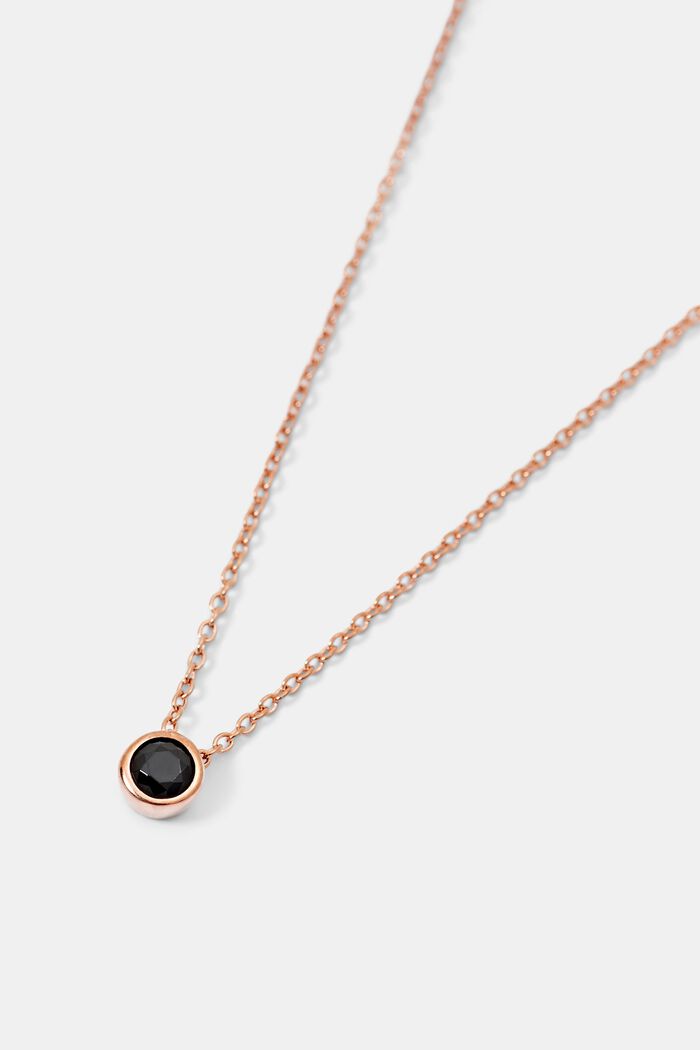 Sterling silver necklace with a gemstone, ROSEGOLD, overview