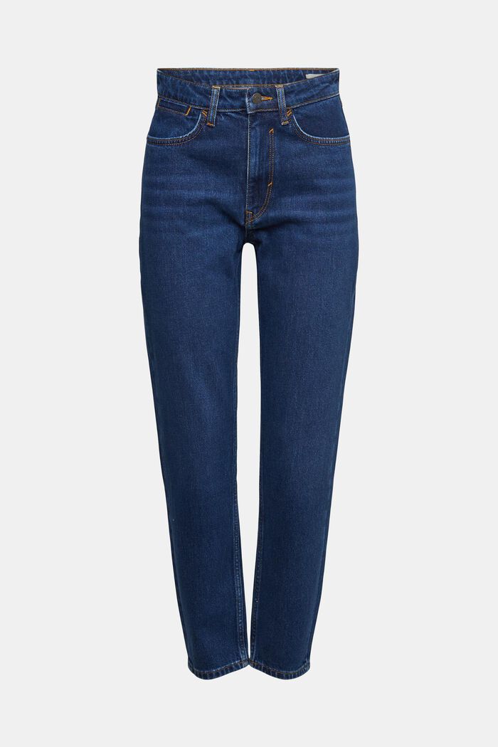 High Rise Straight Leg Jeans, BLUE DARK WASHED, detail image number 8