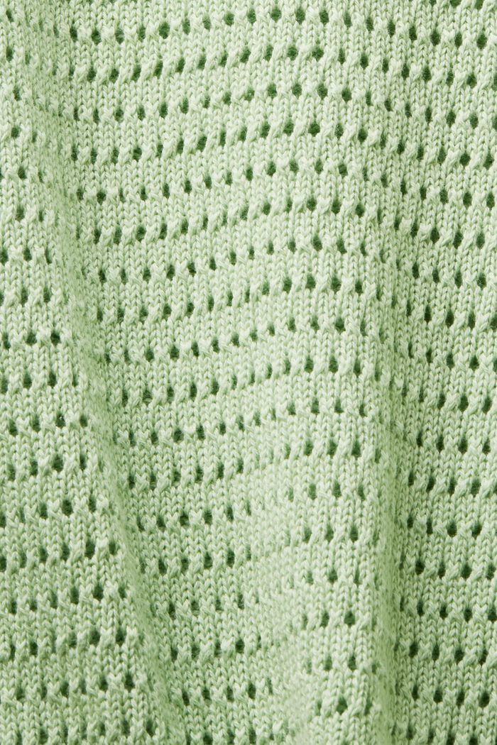 Mesh Short-Sleeve Sweater, LIGHT GREEN, detail image number 5
