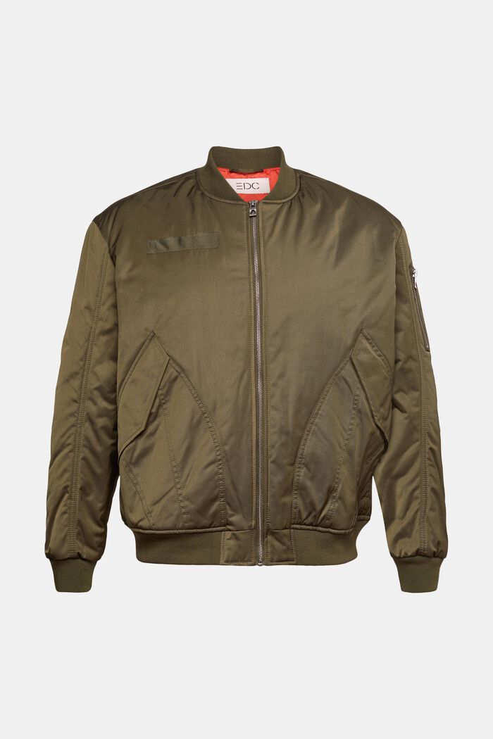 Made of recycled material: bomber jacket with large pockets, DARK KHAKI, detail image number 5