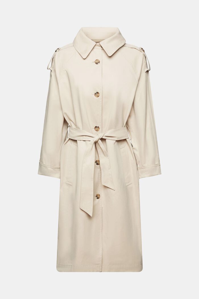 Trench coat with tie belt, LIGHT TAUPE, detail image number 6