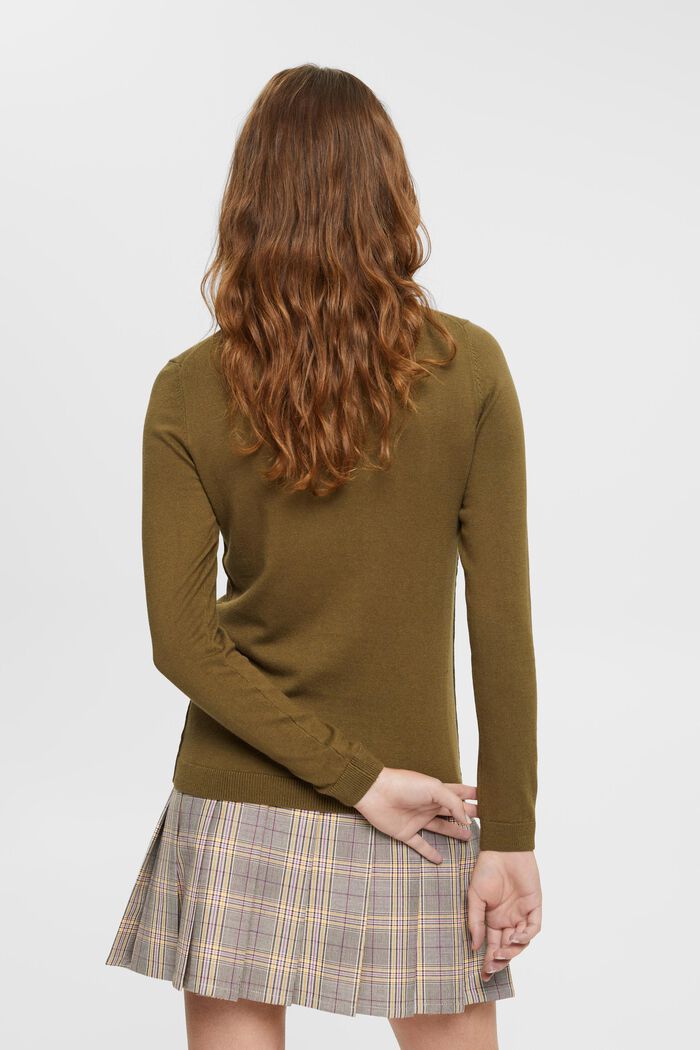 Roll neck sweater, KHAKI GREEN, detail image number 3