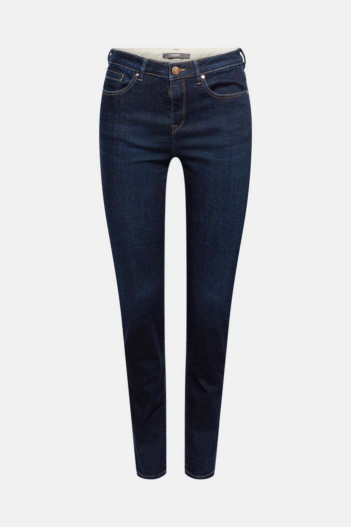 Stretch jeans containing organic cotton, BLUE DARK WASHED, detail image number 5
