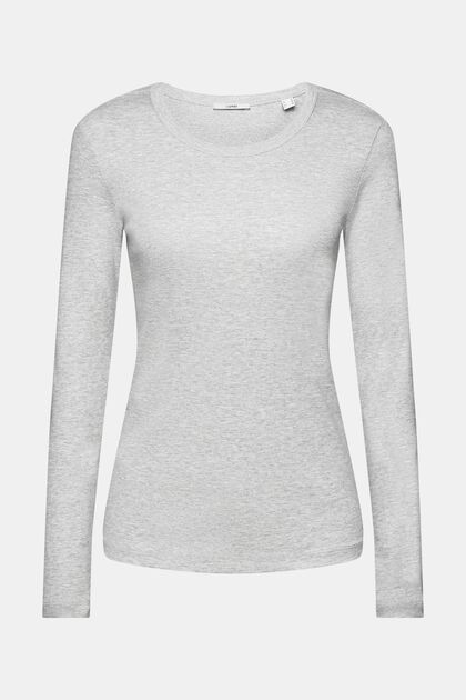 Round neck long-sleeved top