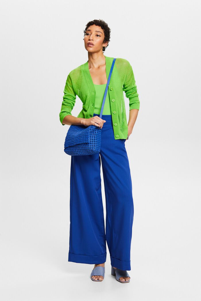 Twill Wide Leg Pants, BRIGHT BLUE, detail image number 5