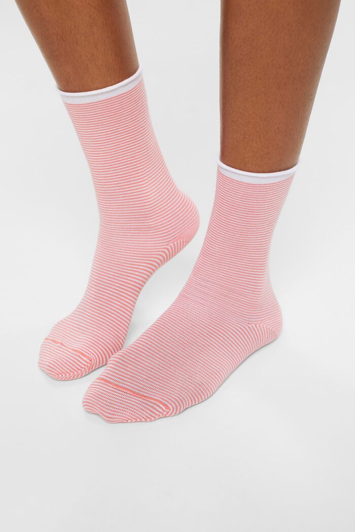 2-pack of striped socks, organic cotton, ROSE/PINK, detail image number 2