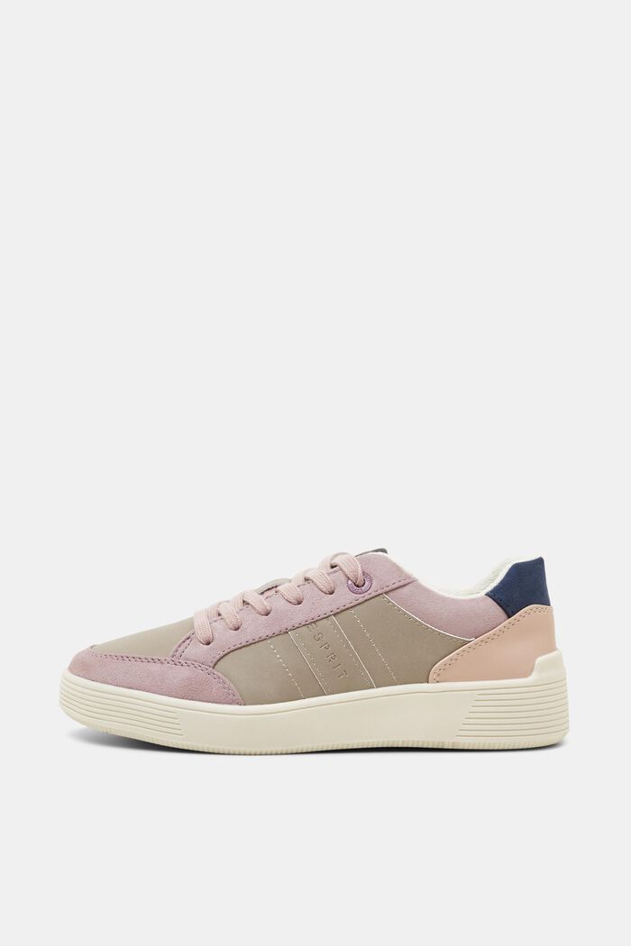 Vegan: faux leather trainers, OLD PINK, overview
