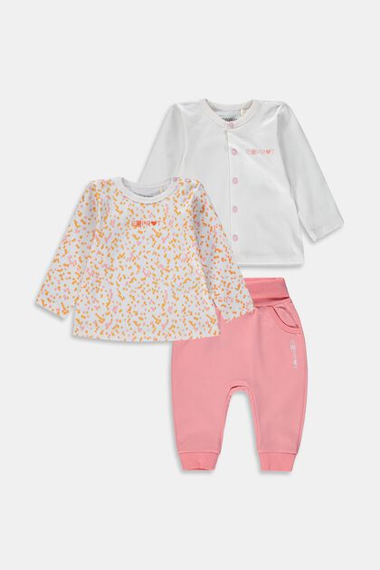 Mixed set: Cardigan, long-sleeved top and trousers, PASTEL PINK, overview