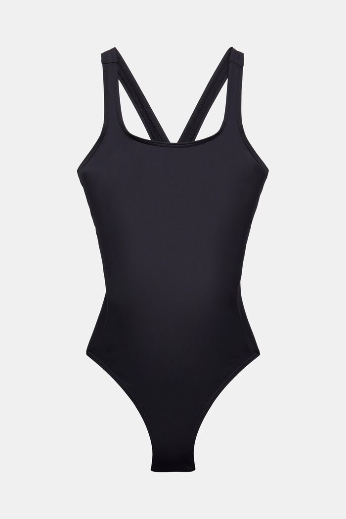 Made of recycled material: unpadded swimsuit, BLACK, detail image number 5