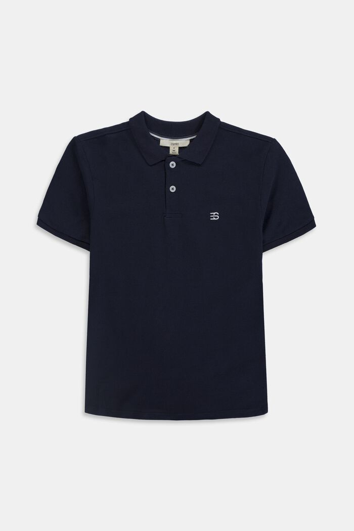 Basic piqué polo shirt made of 100% cotton, NAVY, detail image number 0
