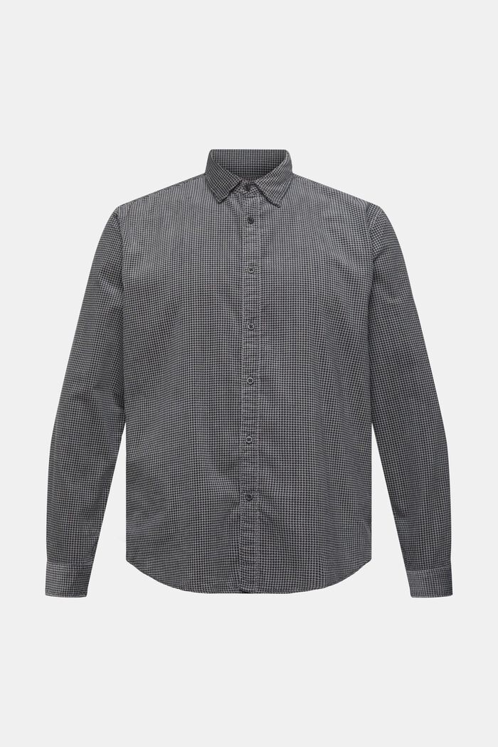 Corduroy shirt with houndstooth pattern