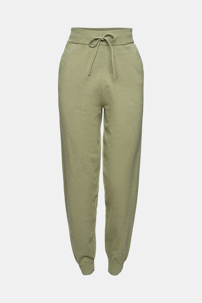 Knitted tracksuit bottoms, LIGHT KHAKI, detail image number 6