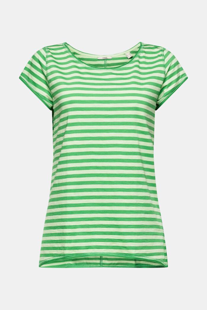 Striped roll edge t-shirt, GREEN, detail image number 6