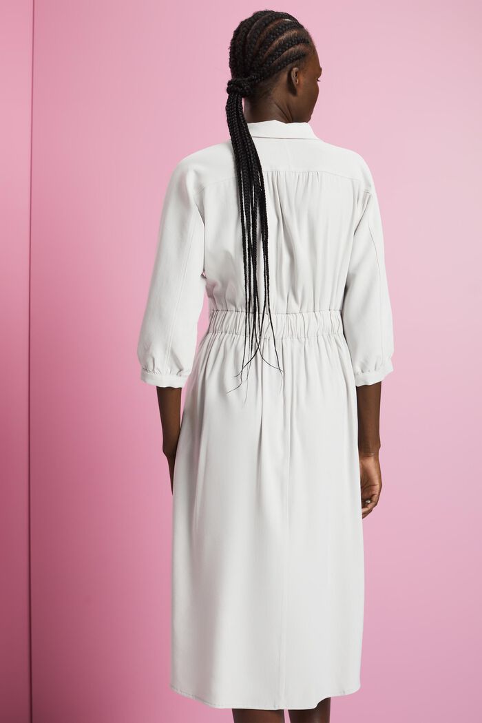 Shirt style woven midi dress, OFF WHITE, detail image number 3