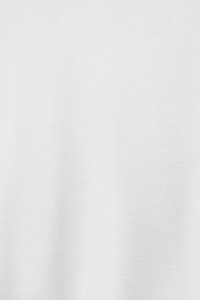 V-necked viscose t-shirt with metallic print, OFF WHITE, detail image number 5