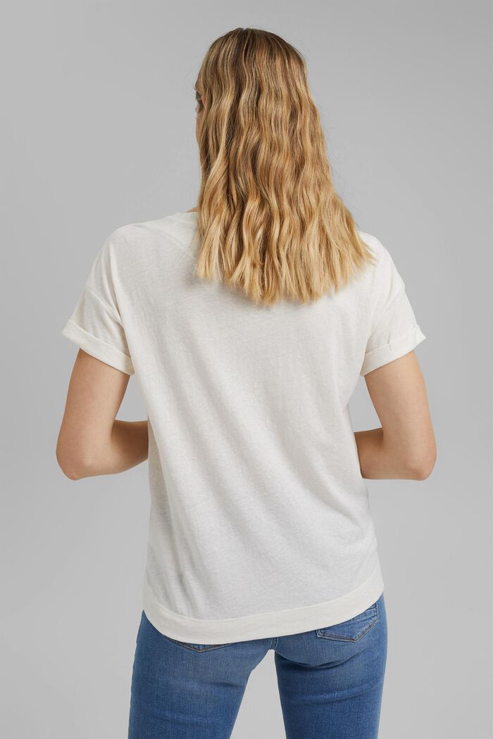 Recycled: T-shirt with organic cotton, OFF WHITE, detail image number 3